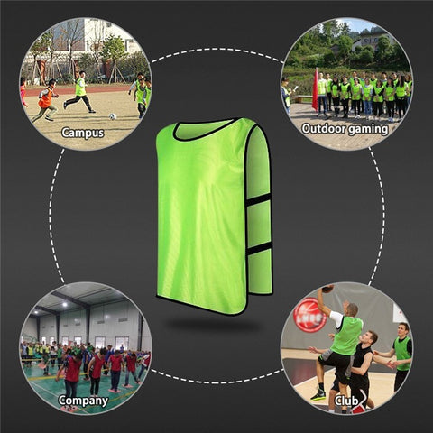12PCS Adults Soccer Quick Drying Football Vest Practice Sports Vest Breathable Bibs