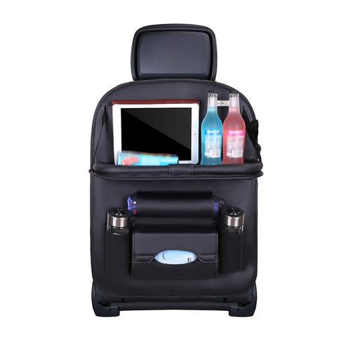 Multifunction Car Seat Back Bag Folding Table Organizer Pad Drink Storage Pocket
