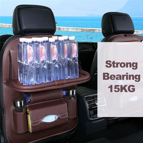 Multifunction Car Seat Back Bag Folding Table Organizer Pad Drink Storage Pocket