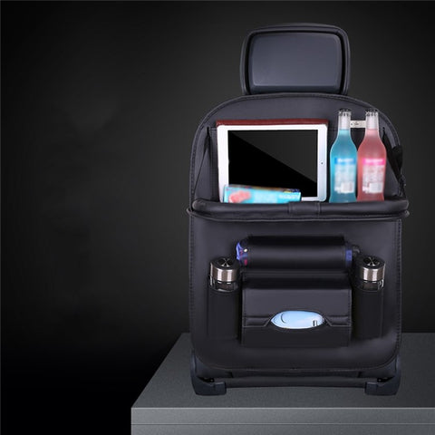Multifunction Car Seat Back Bag Folding Table Organizer Pad Drink Storage Pocket