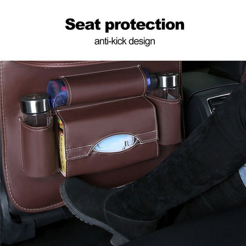 Multifunction Car Seat Back Bag Folding Table Organizer Pad Drink Storage Pocket