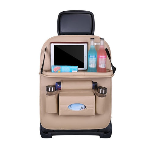 Multifunction Car Seat Back Bag Folding Table Organizer Pad Drink Storage Pocket