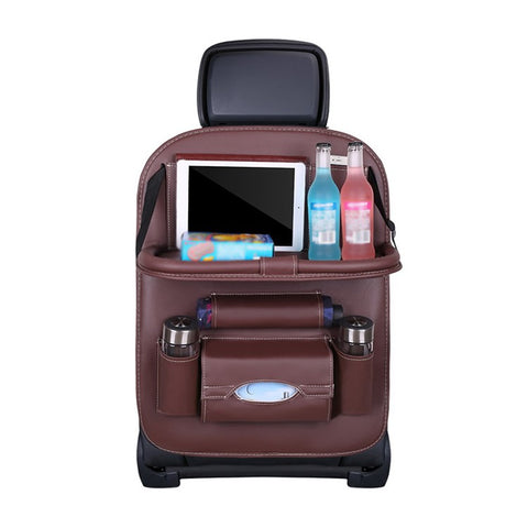 Multifunction Car Seat Back Bag Folding Table Organizer Pad Drink Storage Pocket