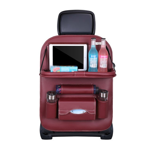 Multifunction Car Seat Back Bag Folding Table Organizer Pad Drink Storage Pocket