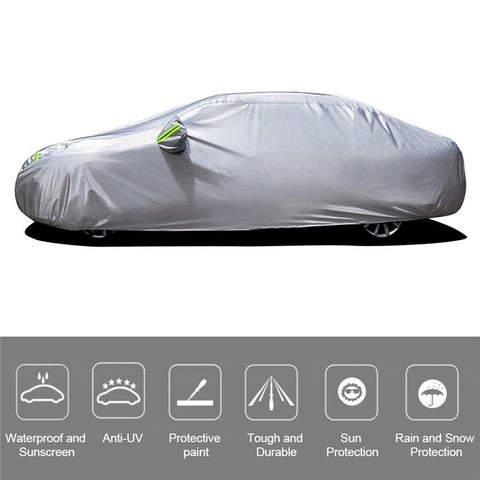 Car Cover Full Sedan Covers with Reflective Strip Sunscreen Protection Dustproof