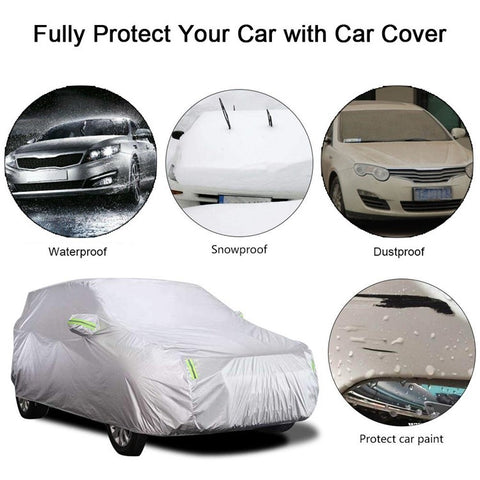 Car Cover Full Sedan Covers with Reflective Strip Sunscreen Protection Dustproof