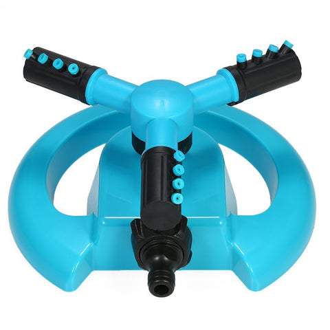 360° Rotating Automatic Lawn Watering Garden Sprinkler 3-Arm Sprayers Adjustable Irrigation System
