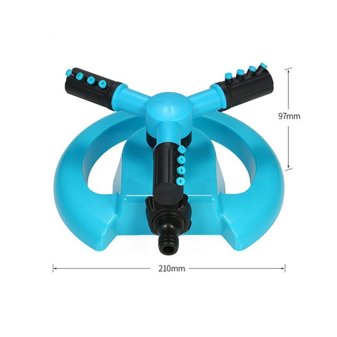 360° Rotating Automatic Lawn Watering Garden Sprinkler 3-Arm Sprayers Adjustable Irrigation System
