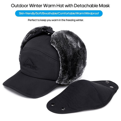 SUPPLEX Winter Warm Hat with Detachable Mask Full Face Outdoor Windproof Hat Baseball Cap