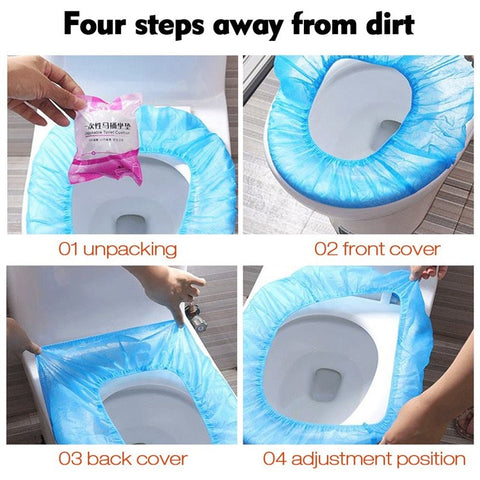 50pcs Disposable Toilet Covers Cushions Seat Cover Non-woven Business Travel waterproof Toilet Pad Prevention of Bacterial Infection