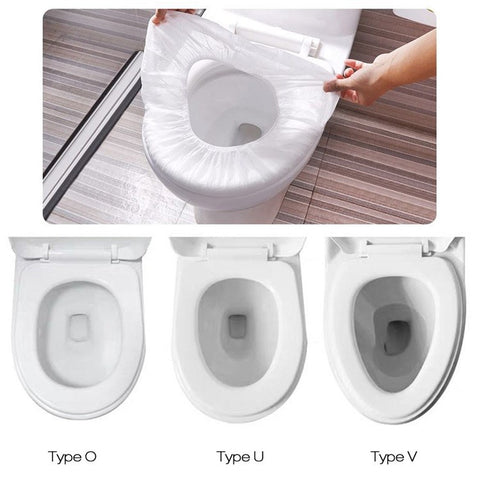 50pcs Disposable Toilet Covers Cushions Seat Cover Non-woven Business Travel waterproof Toilet Pad Prevention of Bacterial Infection