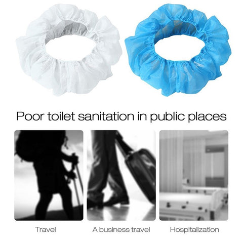 50pcs Disposable Toilet Covers Cushions Seat Cover Non-woven Business Travel waterproof Toilet Pad Prevention of Bacterial Infection