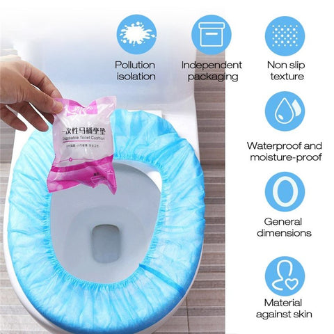 50pcs Disposable Toilet Covers Cushions Seat Cover Non-woven Business Travel waterproof Toilet Pad Prevention of Bacterial Infection