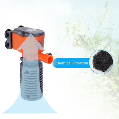 3W 3-in-1 Mini Filter Oxygen Supply Fish Tank Air Pump Aquarium Fish Sponge Filter Quiet Filter