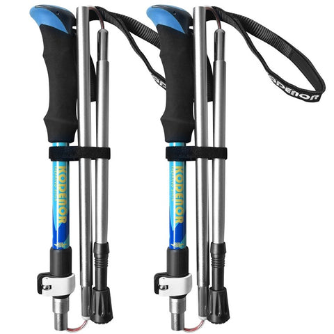 KODENOR 2 PCS Collapsible Trekking Pole Set For Trekking Camping Traveling Climbing Short Style
