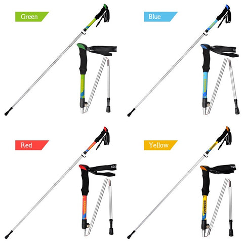 KODENOR 2 PCS Collapsible Trekking Pole Set For Trekking Camping Traveling Climbing Short Style