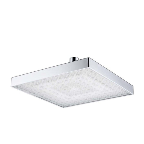 LED Rainfall Shower Head Square Shower Head Automatically RGB Color-Changing Temperature Sensor Showerhead for Bathroom