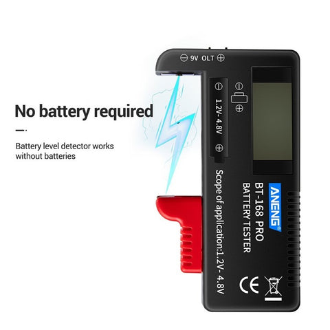 ANENG BT-168 PRO Battery Tester Digital-display Battery Checker Battery Capacity Diagnostic Tool for Checking D C AAA AA Button Battery
