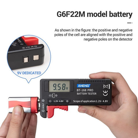 ANENG BT-168 PRO Battery Tester Digital-display Battery Checker Battery Capacity Diagnostic Tool for Checking D C AAA AA Button Battery