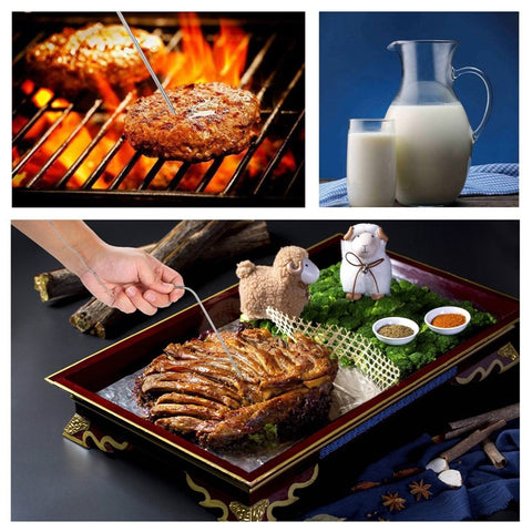 Kitchen BBQ Grill Food LCD Digital Thermometer 0~250°C with Alarm Timer Function (without Certification)