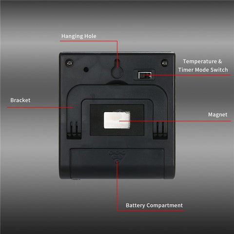 Kitchen BBQ Grill Food LCD Digital Thermometer 0~250°C with Alarm Timer Function (without Certification)