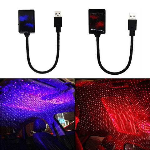 Auto Roof Ceiling Decoration Atmosphere Lamp Colourful LED Star Night Lights Projector for Car Home Party