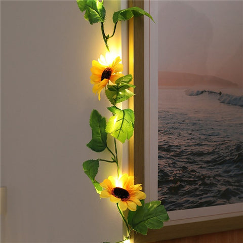 6.56ft 20LEDs Fairy String Lights Flower Shaped Decor Hanging Lights Waterproof Garden Patio Lighting for Wedding Party Christmas Halloween