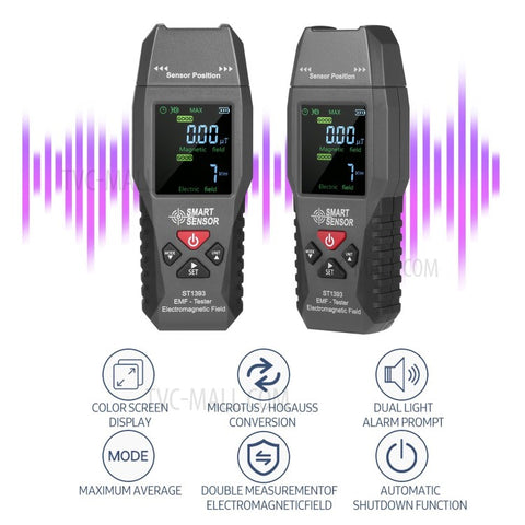 SMART SENSOR ST1393 EMF Meter Electromagnetic Field EMF Detector Handheld Mini Digital LCD Radiation Tester