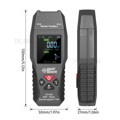 SMART SENSOR ST1393 EMF Meter Electromagnetic Field EMF Detector Handheld Mini Digital LCD Radiation Tester