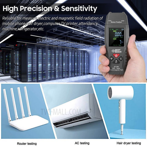 SMART SENSOR ST1393 EMF Meter Electromagnetic Field EMF Detector Handheld Mini Digital LCD Radiation Tester