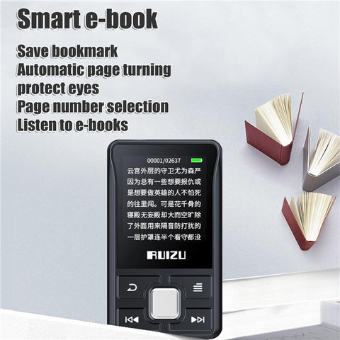 RUIZU X55 1.5-inch Screen BT MP3 Portable Music Video Player with Speaker FM Radio Recording