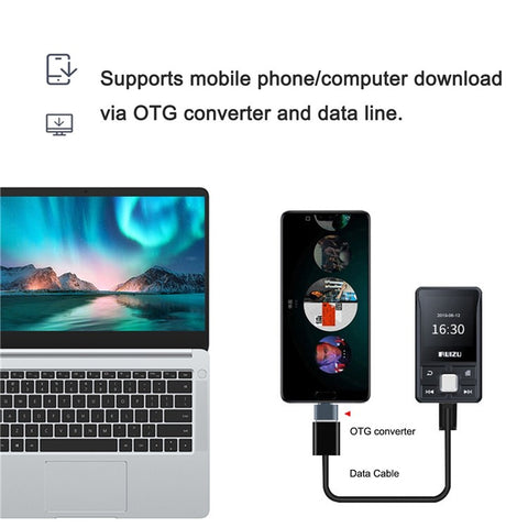 RUIZU X55 1.5-inch Screen BT MP3 Portable Music Video Player with Speaker FM Radio Recording