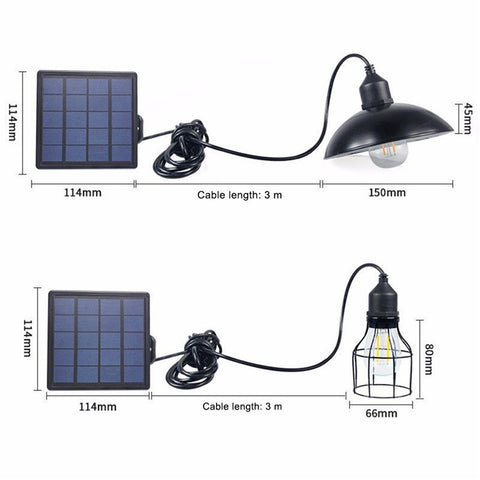 E27 For Outdoor Garden Solar Powered Energy Pendant Light Lamp