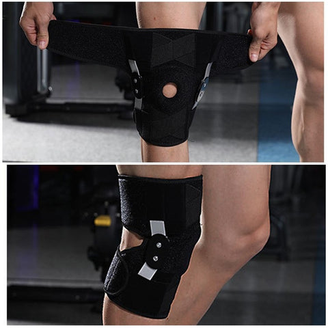 Wear-resistant Sport Brace Adjustable Knee Band Scratch-resistant Knee Protective Bandage with Side Metal Stabilizer