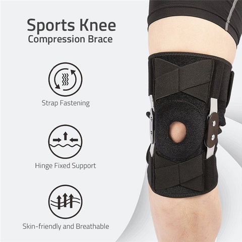 Wear-resistant Sport Brace Adjustable Knee Band Scratch-resistant Knee Protective Bandage with Side Metal Stabilizer
