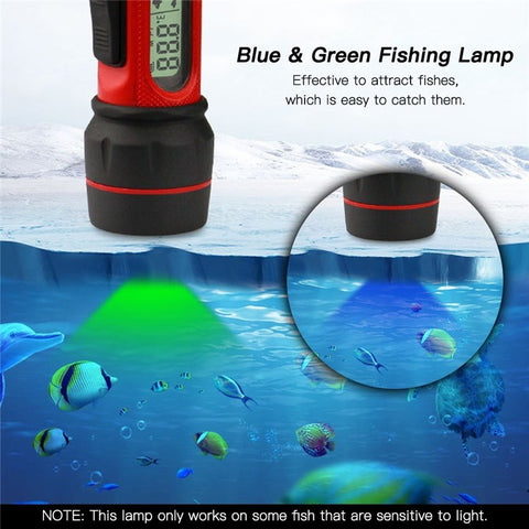 Portable Sonar Ice Fishing Finder with LED Underwater Light Wireless Handheld Fishfinder with 0.8-90m Detection Depth