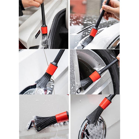 13Pcs Car Wheel Brush Set Car Wheel Cleaning Brush Kit Including 5 Detailing Brushes/3 Steel Wire Brushes/Wheel Rim Brush/Air Vents Brush/Tire Brush/Car Wash Mitt/Towel