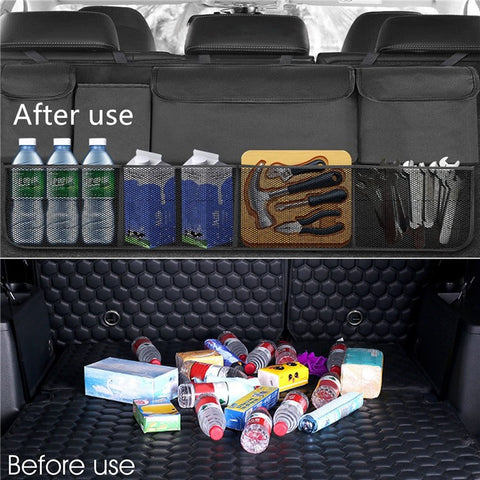 Car Trunk Organizer Hanging Seat Back Storage Organizer with 8 Pockets for SUV Trunk Space Saving