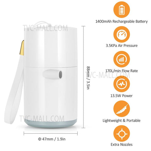 1400mAh Battery Built In Mini Air Pump with Light Wireless Electric Inflation Pump for Air Mattress Swimming Rings Inflatable Beds