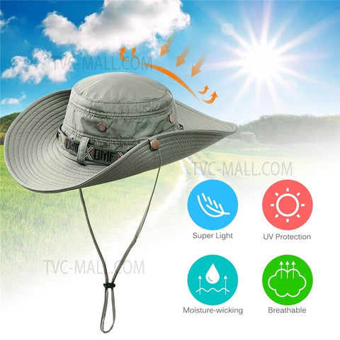 Summer Hat Outdoor UV Protection Fishing Hat Wide Brim Beach Foldable Hiking Cap