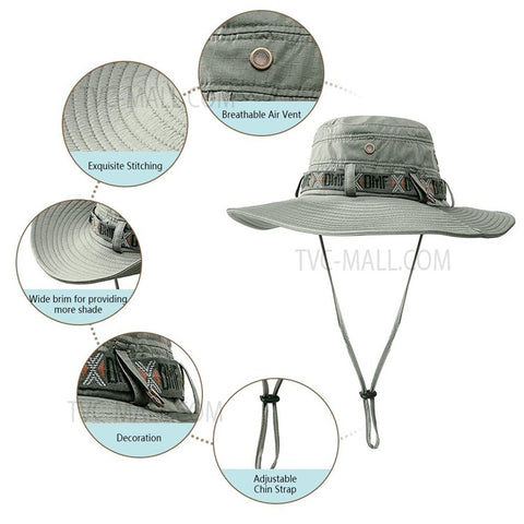 Summer Hat Outdoor UV Protection Fishing Hat Wide Brim Beach Foldable Hiking Cap