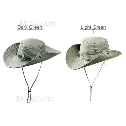 Summer Hat Outdoor UV Protection Fishing Hat Wide Brim Beach Foldable Hiking Cap
