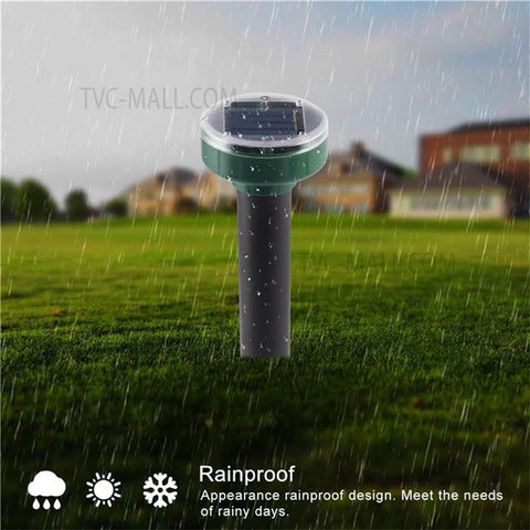 4Pcs Mole Repellent Solar Powered Gopher Repellent Ultrasonic Deterrent Spikes for Lawn Garden, Outdoor Yard Groundhog Chipmunk Repeller