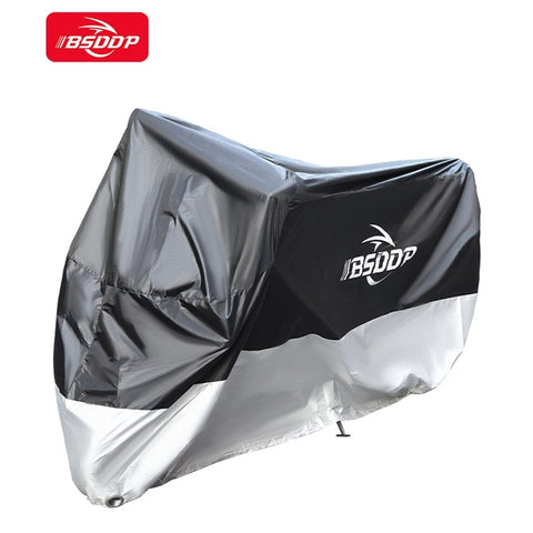 BSDDP 200x90x100cm Motorcycle Cover with Keyhole Oxford Cloth Waterproof Dustproof Motorbike Outdoor Protective Hood Cover