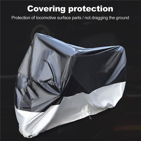 BSDDP 200x90x100cm Motorcycle Cover with Keyhole Oxford Cloth Waterproof Dustproof Motorbike Outdoor Protective Hood Cover