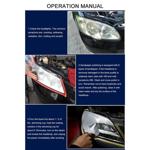 Auto Restore and Protect Headlight Restoration Kit Lights Polish Headlights Lens Restore Cleaner Polishing Accessories