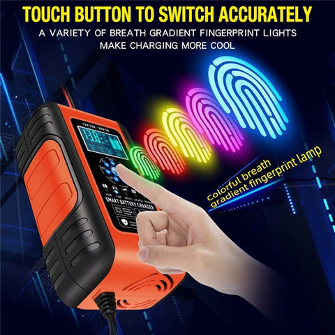 Fully-Automatic Smart Charger 12V/10A 24V/5A Battery MaintainerBattery Desulfator for Car Truck Motorcycle Lawn Mower Boa