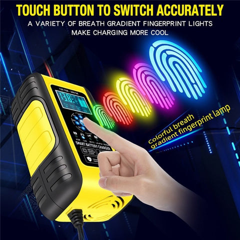 Fully-Automatic Smart Charger 12V/10A 24V/5A Battery MaintainerBattery Desulfator for Car Truck Motorcycle Lawn Mower Boa