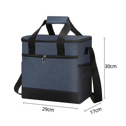 Portable Insulated Lunch Bag Reusable Lunch Box Container 15L Capacity with Top Carry Handle Shoulder Strap