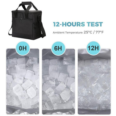 Portable Insulated Lunch Bag Reusable Lunch Box Container 15L Capacity with Top Carry Handle Shoulder Strap